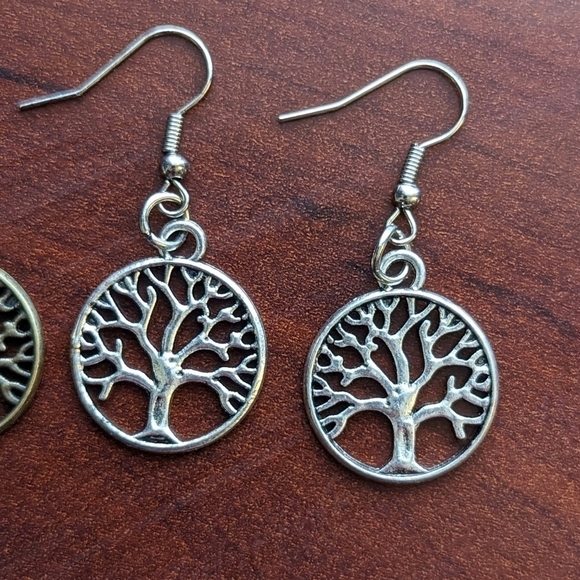 Handmade Tree of Life Earrings - Picture 2 of 4